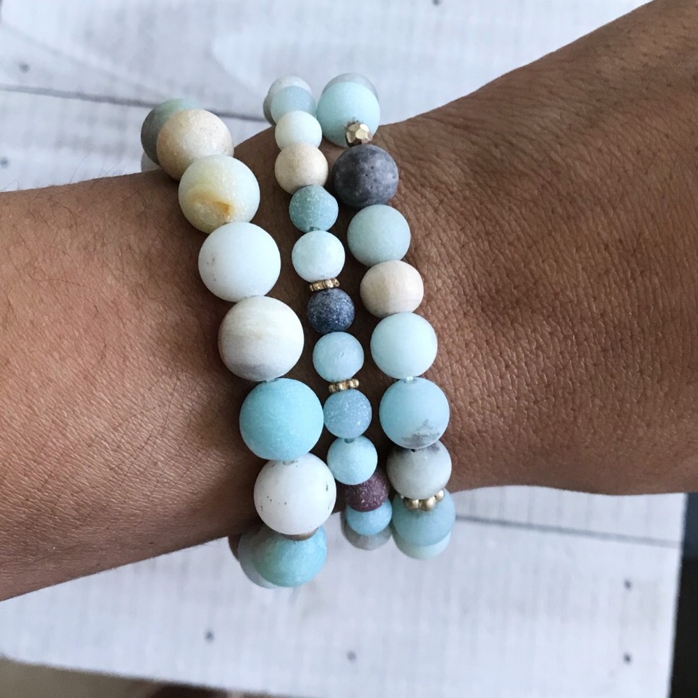 3 Strand Stretch Bead Bracelet Stack